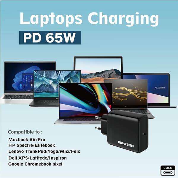NÖRDIC Seinälaturi USB-C PD65W Nano