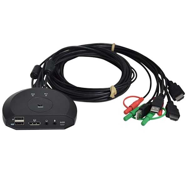 NÖRDIC KVM switch 2 til 1 DP 1,2 4K60Hz Black