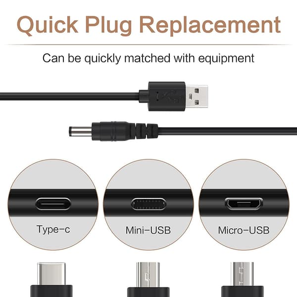 NÖRDIC 1m Strømkabel USB til DC med 11 stik USB DC Strøm Black