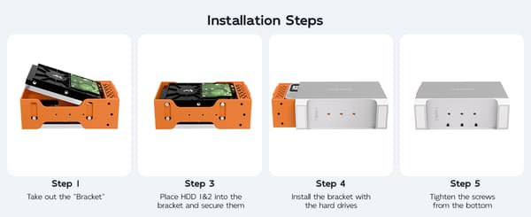 Maiwo K35282CG1 2-bay SATA RAID kabinet til 3,5" HDD, lynhurtig 5Gbps, RAID 1/0/JBOD, 2x30TB