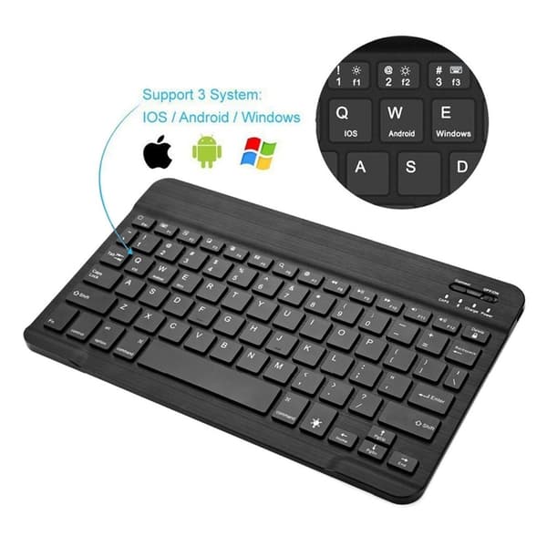 NÖRDIC Bluetooth 5.0 Tangentbord 78 tangenter IOS Android Windows US Layout Svart