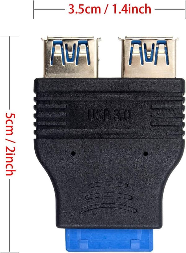 NÖRDIC USB 3.0 20 nastainen otsikko 2xUSB-A 3.0 sovittimeen