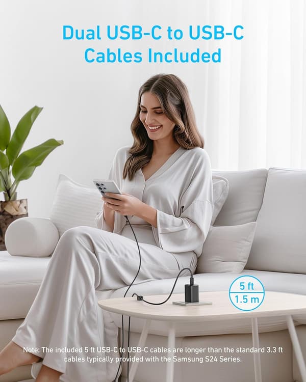 Anker 45W USB-C-oplader med PPS-hurtigopladning til iPad og andre USB-C-enheder