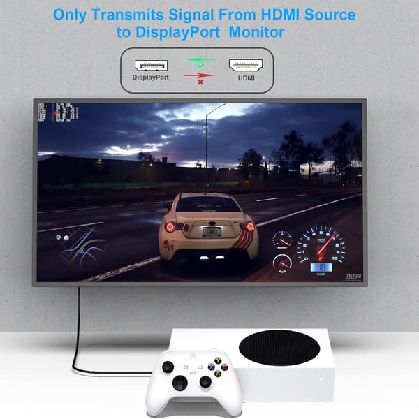 NÖRDIC HDMI-Displayport-kaapeli 2m 4K60Hz 18Gbps Black