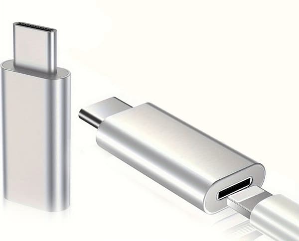 NÖRDIC USBC C uros–Lightning na (ei MFI) -sovitin, hopea Silver