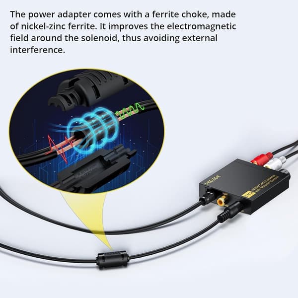 NÖRDIC Digital 5.1CH Koaksial/Toslink til Analog DAC 192Khz DTS Dolby AC3 Black