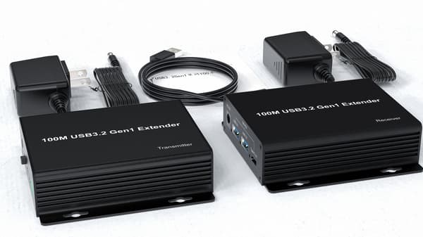 NÖRDIC USB 3.2 Forlænger 5Gbps 2xUSB-A + 2xUSB-C op til 100m