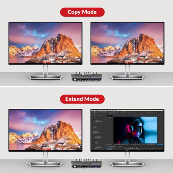 AV Access 8K DisplayPort KVM-switch för två datorer till dubbla bildskärmar Svart