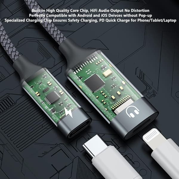 NÖRDIC USB-C til Lightning AUDIO og PD60W opladning