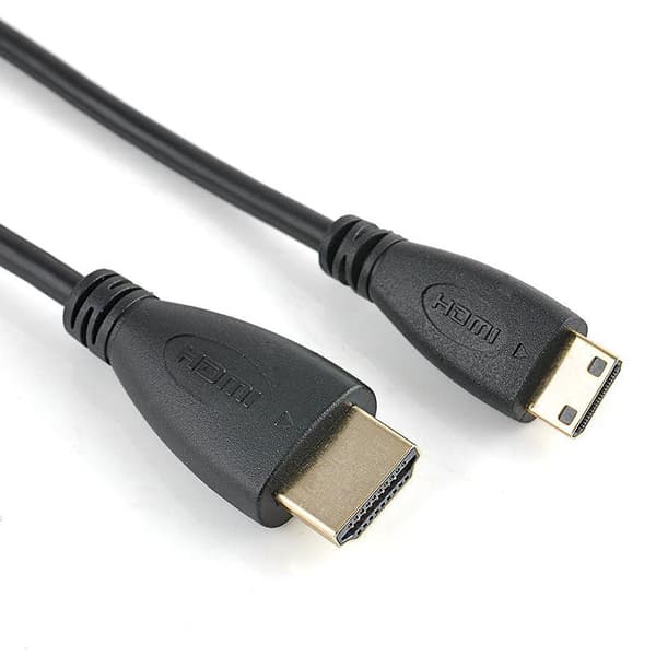 NÖRDIC HDMI til Mini HDMI kabel 1m High Speed ​​HDMI med Ethernet type A til type C han til mandlige sort Black one size