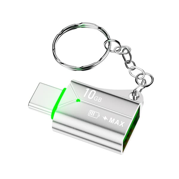 NÖRDIC USB-A OTG naaras - USB C -urossovitin USB 3.2 Gen 2 10Gbps, hopea Silver