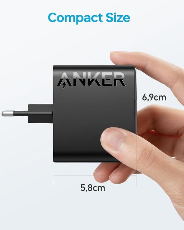 Anker 100W USB-C oplader, PIQ 3.0 kompakt hurtigoplader