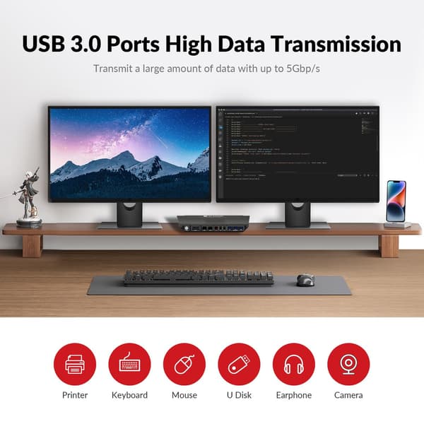 AV Access 8K DisplayPort KVM-switch til to computere til to skærme Black
