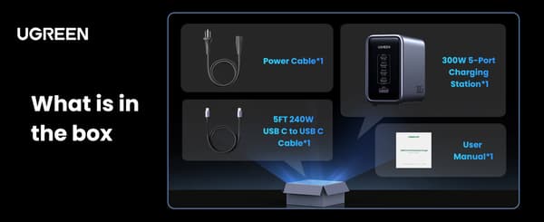 UGREEN Nexode 5-ports PD 3.1 300 W GaN-oplader