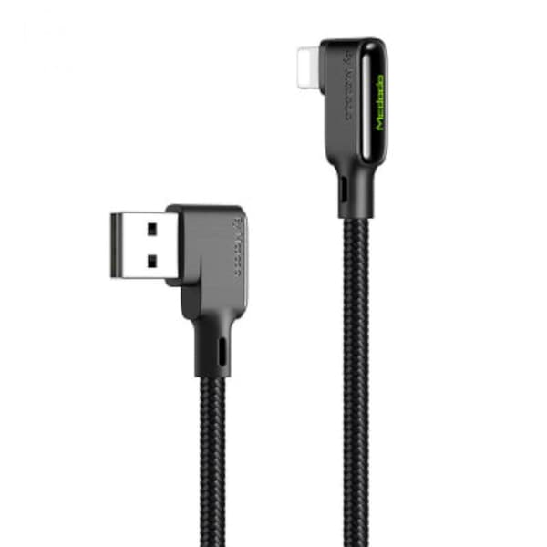 Mcdodo CA-7511 Lightning (ei MFI)–USB A vino -kaapeli, LED, 1,8 m, musta Black