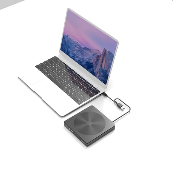 Maiwo K523 Slim ulkoinen USB DVD/CD-soitin sekä USB-C että USB-A Ulkoinen optinen asema