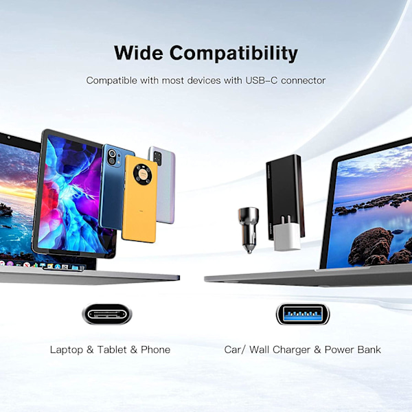 NÖRDIC Flad Adapter USB3.2 Gen1 USB-C til A 5Gbps 3A Black