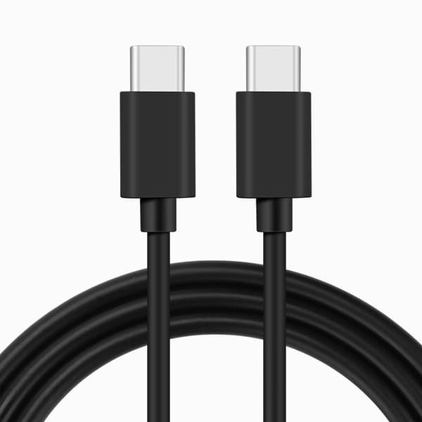 NÖRDIC 0,5m USB 2.0 USB-C til C-kabel til iPhone 15/15 Pro/15 Plus/15 Pro Max 3A 480Mbps 60W sort Black