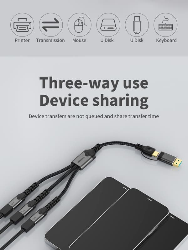 NÖRDIC USB-C/A -keskitin 3xUSB-C