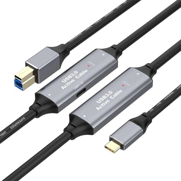 NÖRDIC USB 3.0-kabel USB-C til USB-B 5Gbps 15m USB-printerkabel