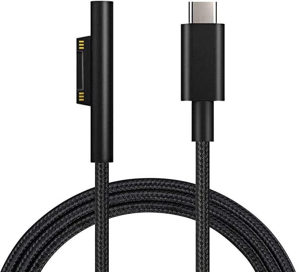 NÖRDIC 1m Laddningskabel för Microsoft Surface 15V3A 45W Svart