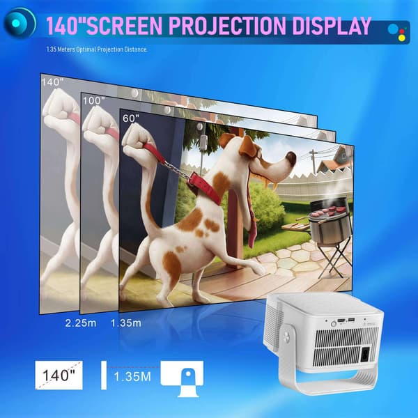 NÖRDIC Projektor Google-certifierad 1080p 500 ANSI lumen 2.4/5G WiFi 6 Android 11