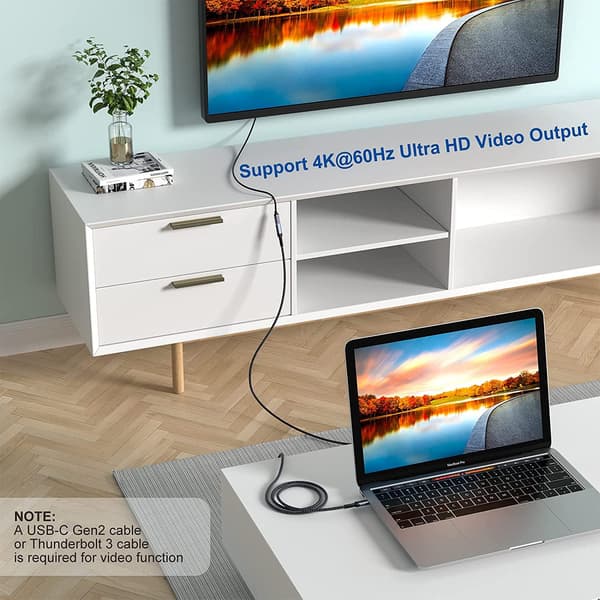 NÖRDIC 50 cm USB3.2 Gen2 USB-C forlængerkabel til 10Gbps 5A 100W Thunderbolt3 Black