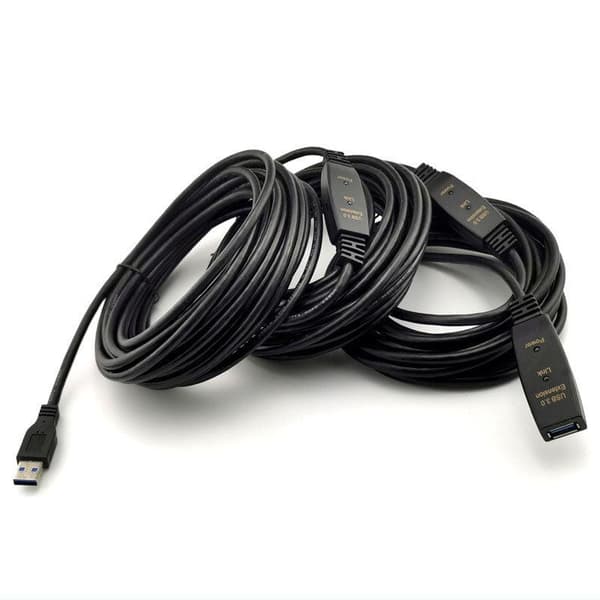 NÖRDIC ACTIVE 15M USB3.1 Udvidelseskabel 5GBPSextension USB A Mand til Kvinde til Xbox, PS5, Oculus, Printer, Scanner, PlayStation, VR Black