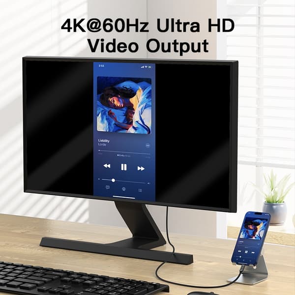 NÖRDIC 2m USB 3.2 Gen 2 USB-C - C nylon punottu kaapeli PD3.1 240W 20G 4K60Hz harmaa