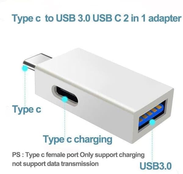 NÖRDIC USB-C hub 2 porte 1xUSB-A 3.1 1xUSB-C PD10W White