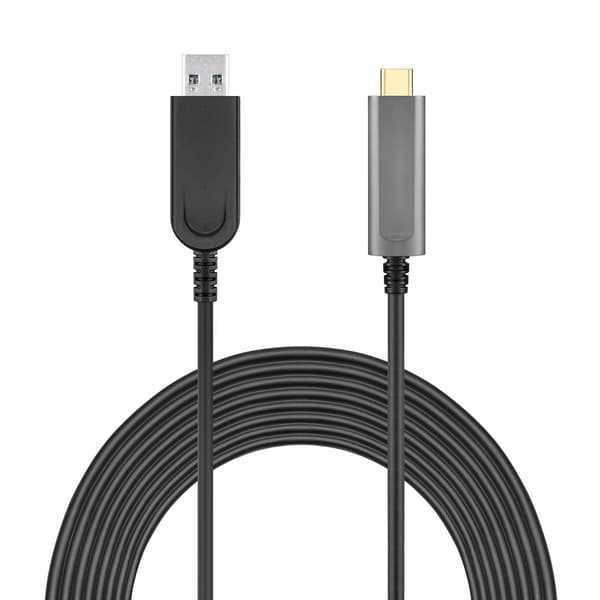 NÖRDIC active AOC Fiber 10m USB 3.2 SuperSpeed 10Gbps USB-C till USB A Data transmission only Black