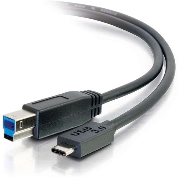NÖRDIC USB 3.1 kabel USB C till USB B 5Gbps 2m USB skrivarkabel Svart