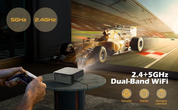 NÖRDIC Projektor 500ANSI Resolution Dual band Bluetooth 5.1