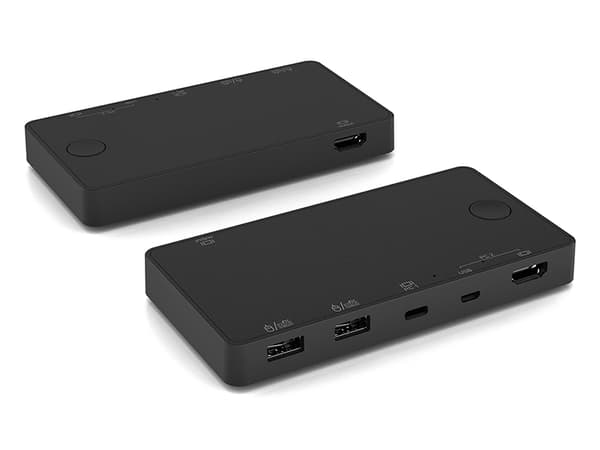 NÖRDIC KVM switch 2 till 1 USB-C & HDMI 4K60Hz 2xUSB-A Svart