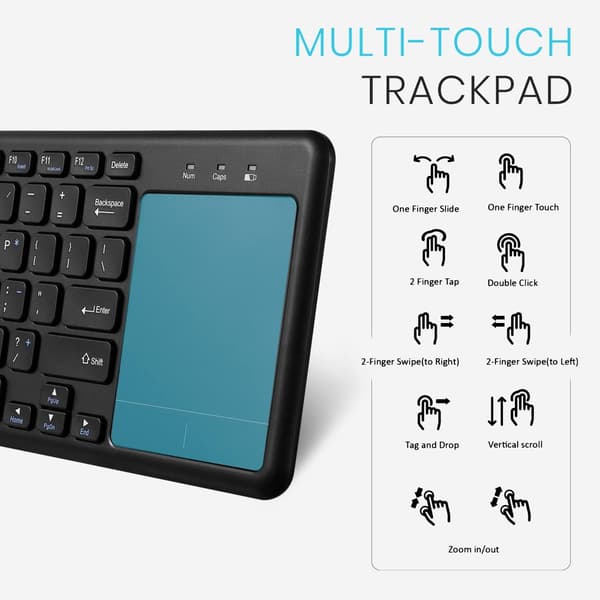 NÖRDIC trådløst 2.4G tastatur med touchpad 78 taster iOS Android Windows arabisk layout
