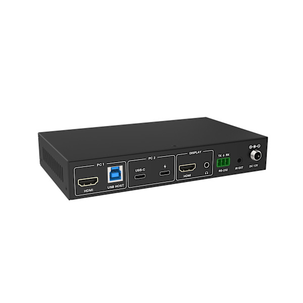 NÖRDIC KVM-Switch 2 til 1 USB-C & HDMI 4K60Hz 4xUSB-A