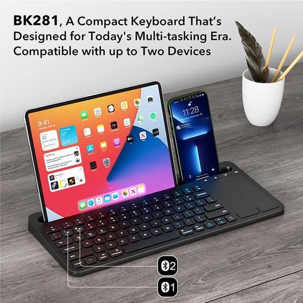 NÖRDIC Arabisk layout Bluetooth Tangentbord med Pekplatta, 78 tangenter
