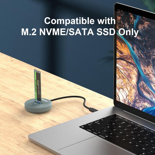 Maiwo K1698P2 USB-C 3.2 dockingstation til NVMe/SATA M.2 SSD 10 Gbps