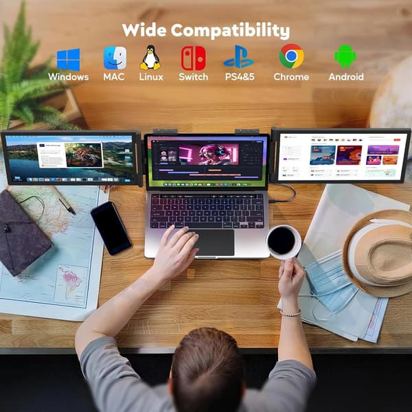 Laptop 14" Dual Screen Extender, 1920×1200p 60Hz, IPS, Ultra tynd og Let