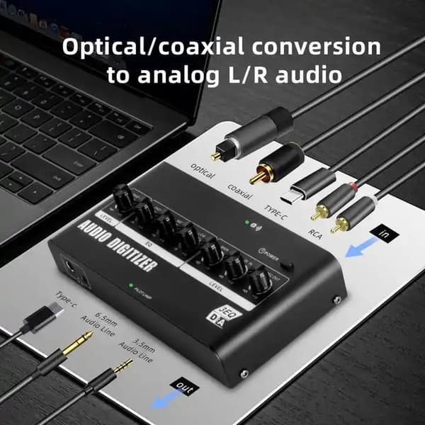 NÖRDIC digitalt og analogt lydinterface med bluetooth Black