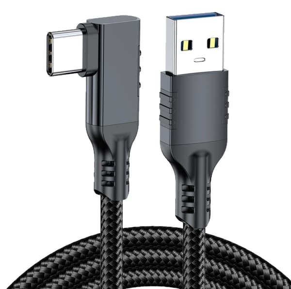 NÖRDIC VR Link-kabel 5m USB3.2 Gen1 USB-C til A 10Gbps 3A hurtigopladning Quest 2 Super Speed ​​​​USB Sort Black