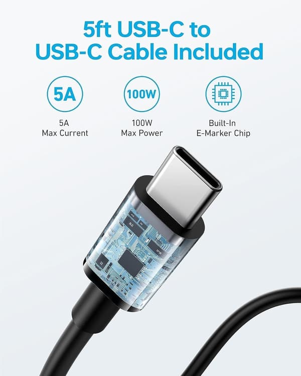 Anker 100W USB-C oplader, PIQ 3.0 kompakt hurtigoplader