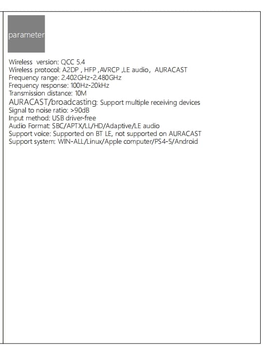 NÖRDIC Bluetooth 5.4 lydsender aptX LL/HD Adaptive, Auracast 24-bit 96 kHz lyd Black