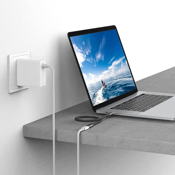 NÖRDIC 30cm USB2.0 USB-C ha til C ho forlængerkabel 2.4A 480Mbps 12W