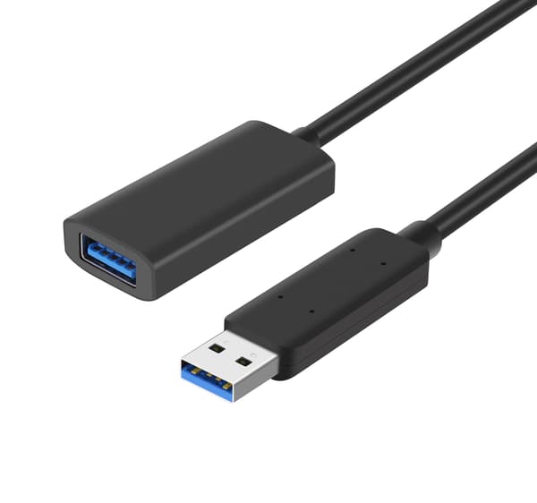 NÖRDIC Active 5m USB3.2 10Gbps USB-A forlængerkabel til Xbox, PS5, Oculus, printer, scanner, Playstation, VR USB-forlængerkabel Black