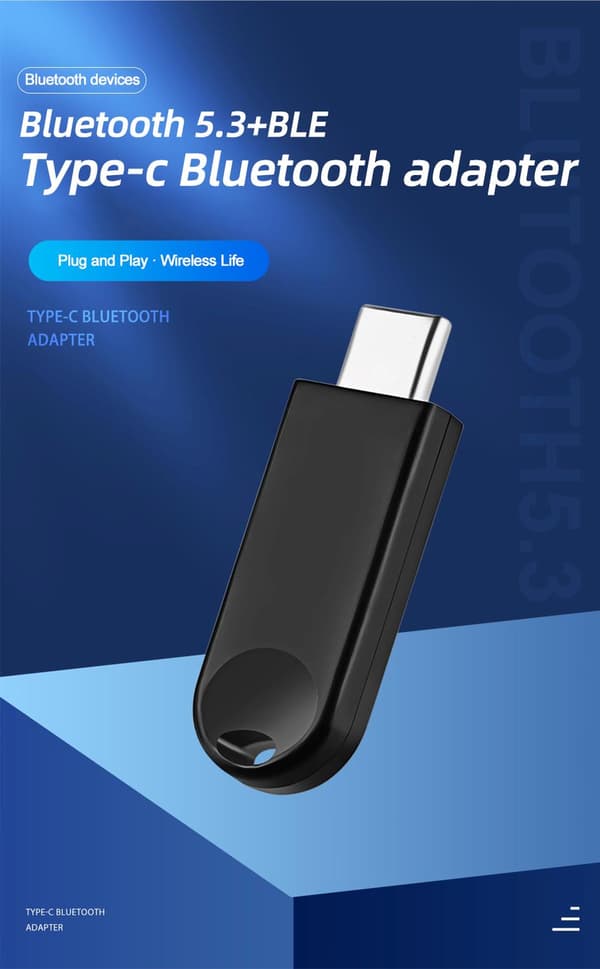 NÖRDIC USB-C Bluetooth 5.3 adapter Black