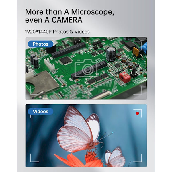 USB Microscope 1080P HD for iPhone Android, 10 to 200X Digital with 8 LED Compatible with iOS, Android, Tablet