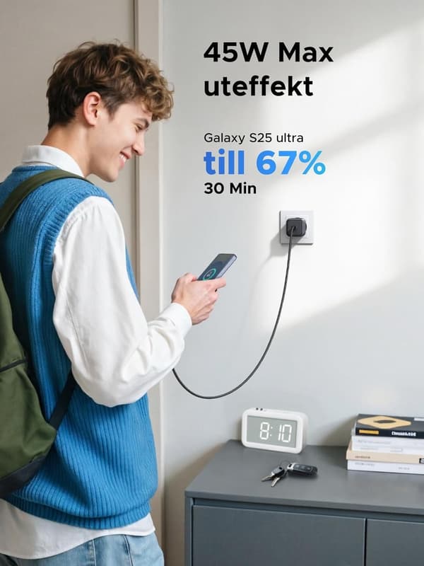 UGREEN USB-C Oplader 45W PPS GaN Hurtigoplader med PD