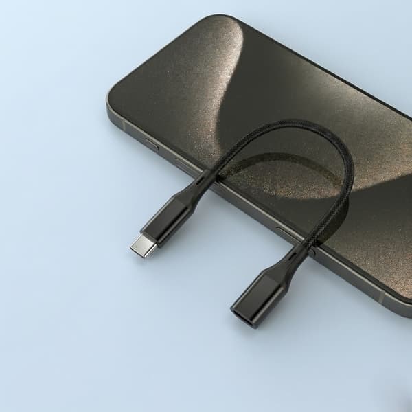 NÖRDIC USB-C hane till Lightning hona-adapter 15 cm