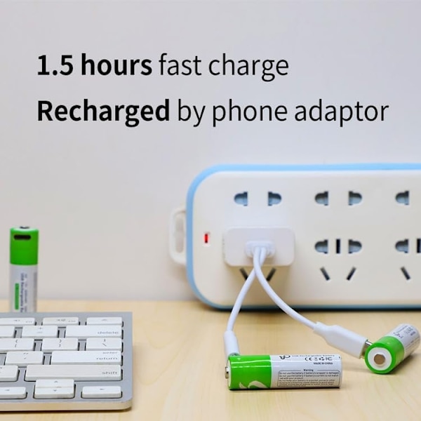 NÖRDIC USB-C Uppladdningsbara batterier 4-pack AAA/LR03